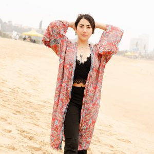 Kimono rosa Boho