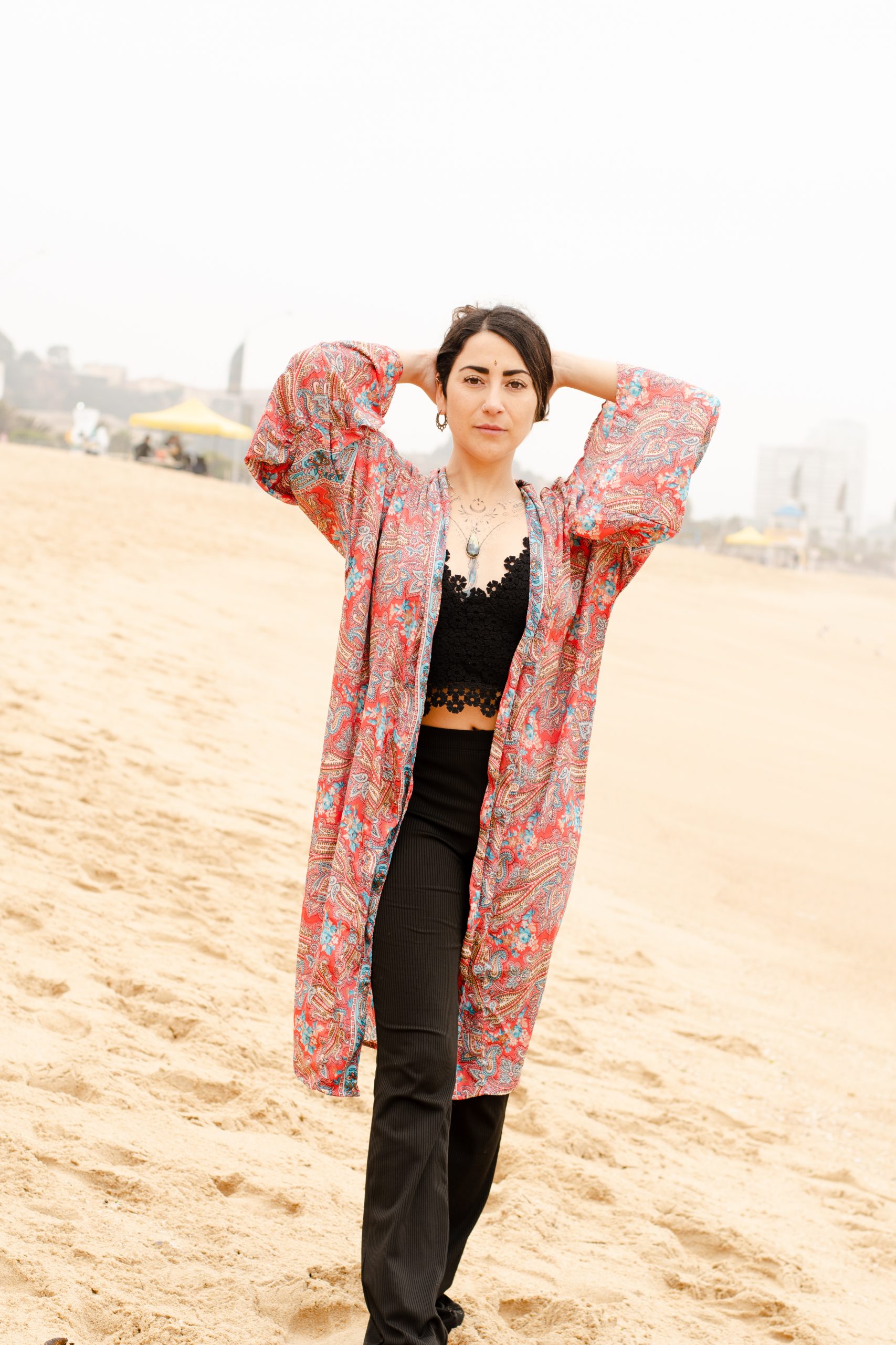 Kimono rosa Boho