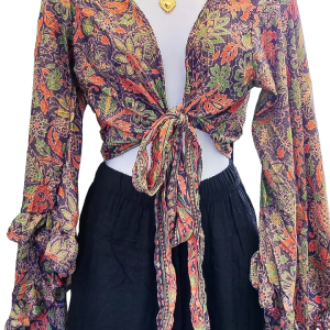 Top blusa azul - orange